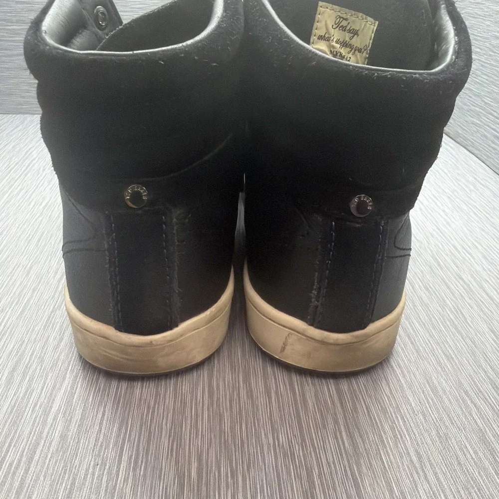 Ted Baker Men's Black Leather High Top Lace Up Sneakers US 8.5 EU 42